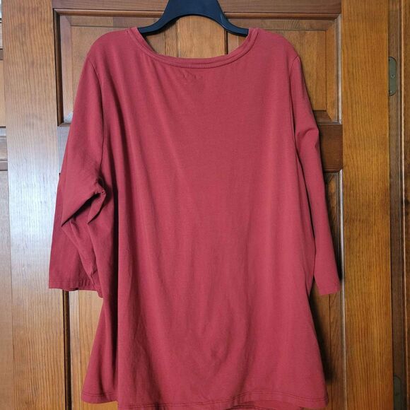 Women's Size 3X Fashion Bug 3/4 Sleeve Fall Colored Top - Picture 6 of 6